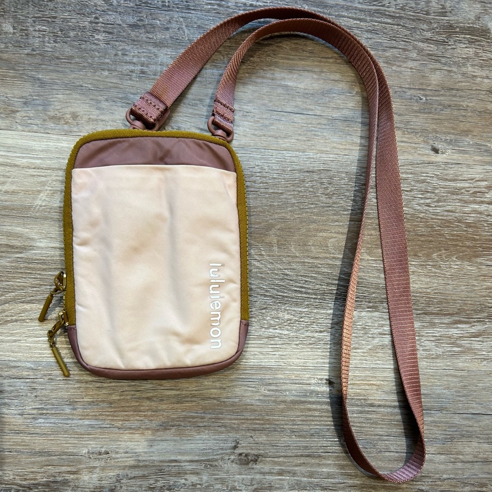 lululemon athletica Pink and Tan cross body purse